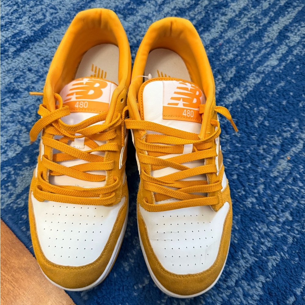 New Balance gold and White Sneakers